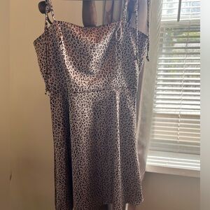 Cheetah print shiny silky dress